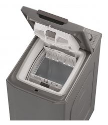 Candy Пральна машина Candy вертикальна, 7кг, 1200, A+++, 60см, дисплей, cріблястий