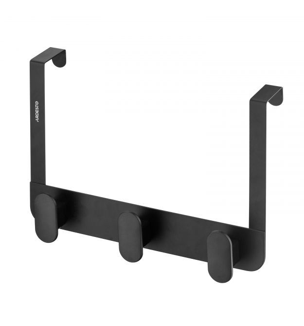 ARDESTO Дверная вешалка на 3 крючка Minimalism 30x3x20см, металл, пластик, черный