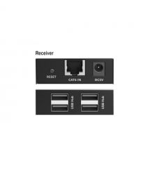Digitus Удлинитель DIGITUS USB 2.0, для использования с кабелем Cat6, до 150 м, 4 х USB-A, черный