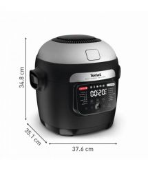 Tefal Мультиварка-скороварка Tefal Multicook Actifry, 1334Вт, чаша-6л, сенсорное управл., 14 програм, металл/пластик, черный