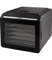 Gorenje Сушка для продуктов Gorenje 580Вт, поддонов - 6x1.5см, диаметр - 25см, макс - 75°С, дисплей, пластик+металл, черный