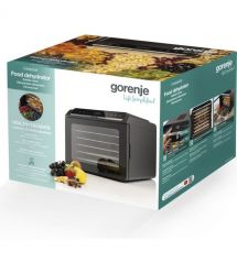 Gorenje Сушка для продуктов Gorenje 580Вт, поддонов - 6x1.5см, диаметр - 25см, макс - 75°С, дисплей, пластик+металл, черный