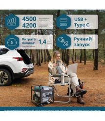 Könner & Söhnen Gasoline inverter generator KS 4500i, 230V, 4.5 kW, manual starter, 33 kg