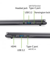 Acer Notebook Chromebook Plus CB514-6H 14" WUXGA IPS, Intel 3-N355, 8GB, F256GB, UMA, ChromeOS, gray