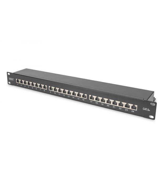 Digitus Патч-панель DIGITUS CАТ 6А STP, 19", 1U, 24 порта, в сборе, черная