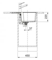 Franke Мойка кухонная Franke Urban, фрагранит, прямоуг., с крылом, 620х500х220мм, чаш