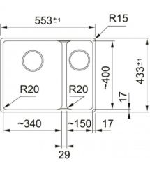 Franke Мойка кухонная Franke Maris, фрагранит, прямоуг., без крыла, 553х433х200мм, ча