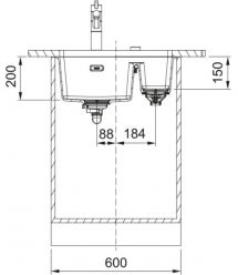 Franke Мойка кухонная Franke Maris, фрагранит, прямоуг., без крыла, 553х433х200мм, ча