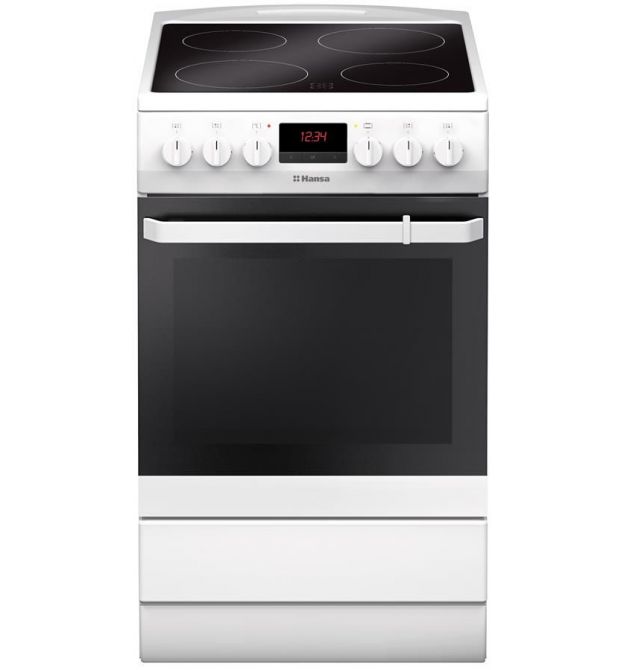 Hansa Glass-ceramic cooker, 50х60sm, 62L, displ., white