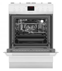 Hansa Сombined hob сooker, 60х60sm, 62L, enamel, gas control, displ., white