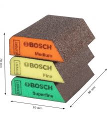 Bosch Professional EXPERT S470 Combi sanding sponges 69x97x26mm M F SF 3pcs