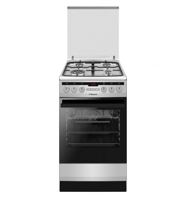Hansa Сombined сooker, 50х60sm, 62L, cast iron, gas control, displ., grey