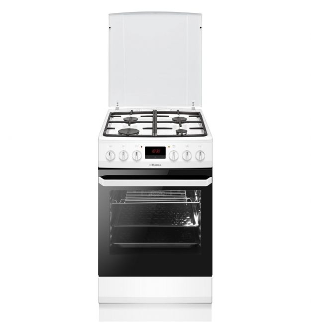 Hansa Сombined сooker, 50х60sm, 62L, cast iron, gas control, displ., white