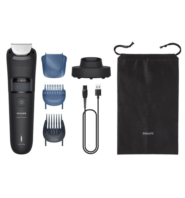 Philips Триммер Philips Series 5000 для бороды и усов, акум., сталь, черный