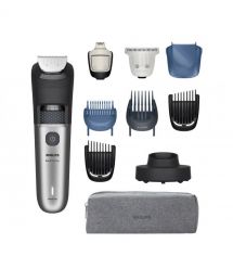 Philips Триммер Philips Series 7000 для бороды и усов, акум., сталь, чорно-серебристый