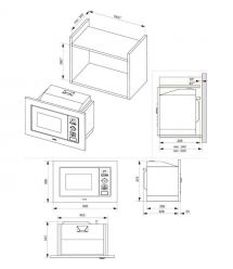 Hansa Buil-in MWO, 20l, MWO func., grill, displ, inox
