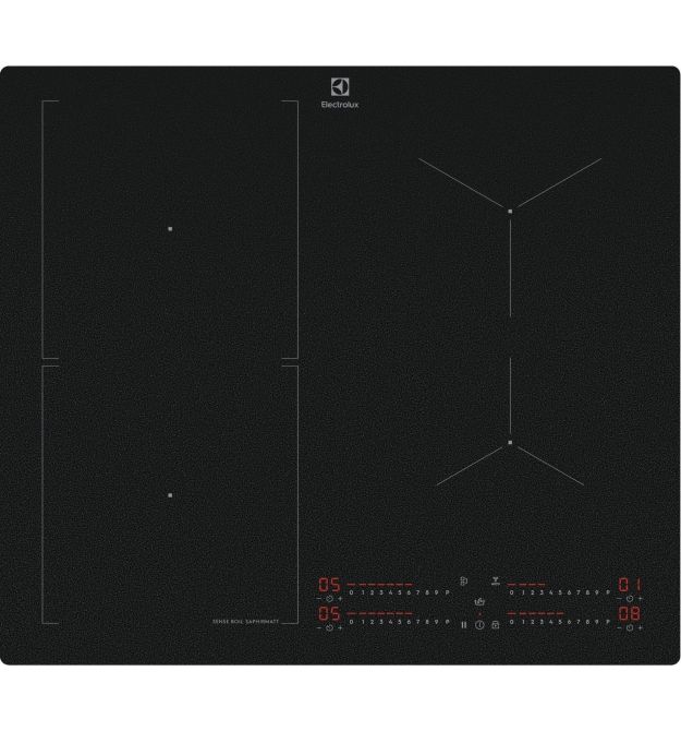 Electrolux Варильна поверхня Electrolux індукційна, 60см, розширена зона, датчик кипіння, Hob2Hood, чорний матовий