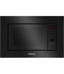Hansa Microwave oven built-in, 20L, electrical control, 900W, grill, display, button opening, black