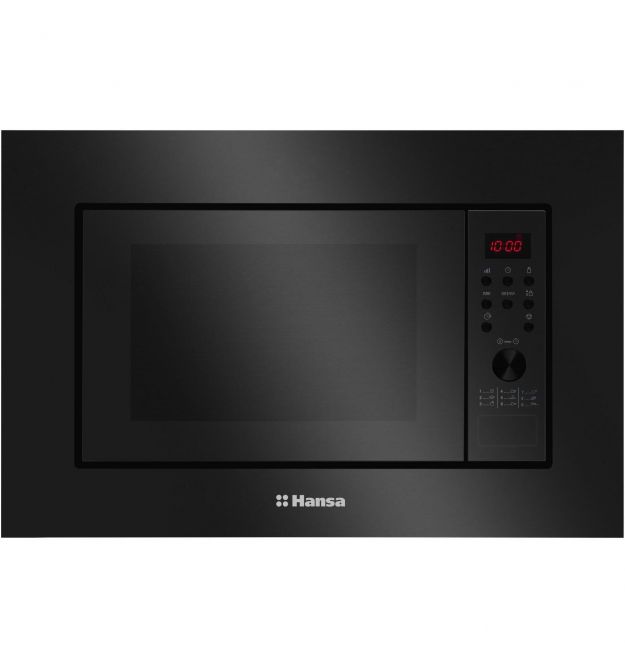 Hansa Microwave oven built-in, 20L, electrical control, 900W, grill, display, button opening, black