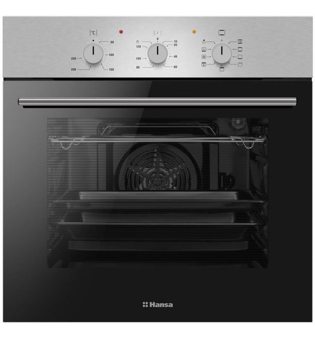 Hansa electric oven, 60sm, 62L, A, grill, easy cleaning enamel, inox