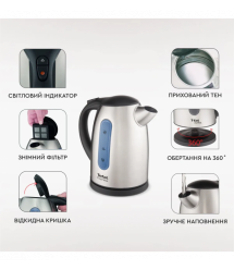 Tefal Электрочайник Tefal Express 2 1.7л, нержав. сталь, серый