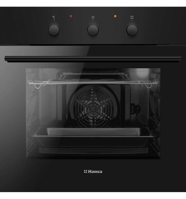 Hansa electric oven, 60sm, 62L, A, grill, easy cleaning enamel, black