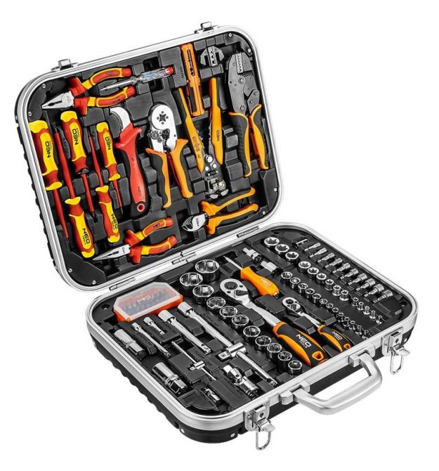 Neo Tools tool kit, dielectric, 108 pcs, for electrician 1000V, CrV, case
