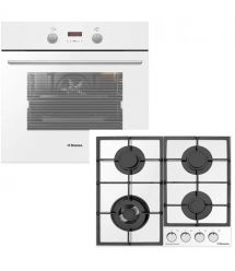 Hansa SET (oven electrical + glass hob gas), white