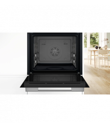 Bosch Духовой шкаф Bosch электрический, 76л, A, дисплей, конвекция, телескопические направляющие (2 уровня), soft closing, белый