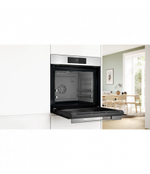 Bosch Духовой шкаф Bosch электрический, 76л, A, дисплей, конвекция, телескопические направляющие (2 уровня), soft closing, белый