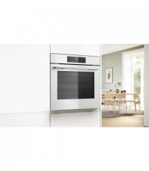 Bosch Духовой шкаф Bosch электрический, 76л, A, дисплей, конвекция, телескопические направляющие (2 уровня), soft closing, белый