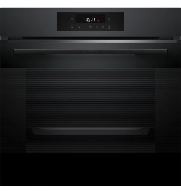 Bosch Духовой шкаф Bosch электрический, 76л, A, дисплей, конвекция, телескопические направляющие (2 уровня), черный