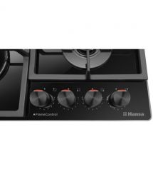 Hansa SET (oven electrical + glass hob gas), black