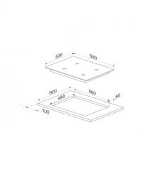 Hansa SET (oven electrical + glass hob gas), black