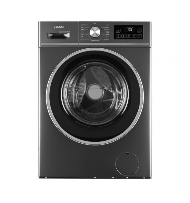ARDESTO Стиральная машина фронтальная Black Mars, 8кг, 1200, А+++, 55см, дисплей, пар, инвертор, серый