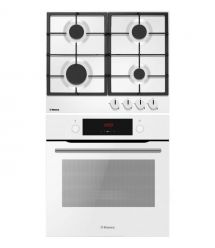 Hansa SET (oven electrical + hob gas), white