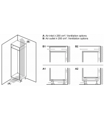Bosch Холодильник встраиваемый с нижн. мороз., 194х71х55, xолод.отд.-284л, мороз.отд.-98л, 2дв., NF, белый