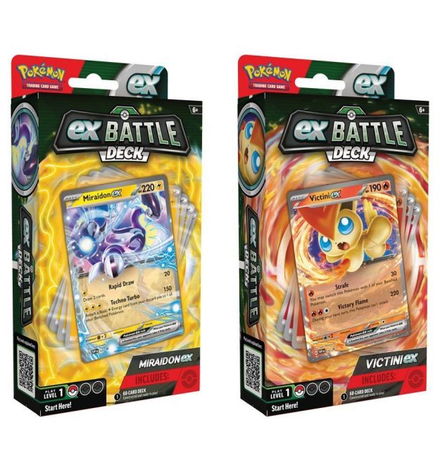 Pokemon TCG Коллекционная карточная игра Pokemon: Miraidon/Victini ex Battle Deck (1 случайно)