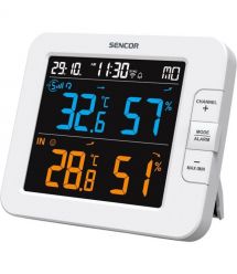 Sencor Multi-channel weather station, in/out measurement, temperature, humidity, time, days of the week, calendar, supported And
