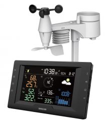 Sencor meteorological station, in/out measurement, CR2032x1+AAx3, temperature, humidity, time, weather forecast, atm. pressure,