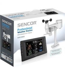 Sencor meteorological station, in/out measurement, CR2032x1+AAx3, temperature, humidity, time, weather forecast, atm. pressure,