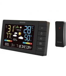 Sencor meteorological station, in/out measurement, AAx3+AAx2, temperature, humidity, time, weather forecast, atmospheric pressur