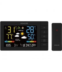 Sencor meteorological station, in/out measurement, AAx3+AAx2, temperature, humidity, time, weather forecast, atmospheric pressur