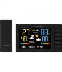 Sencor meteorological station, in/out measurement, AAx3+AAx2, temperature, humidity, time, weather forecast, atmospheric pressur