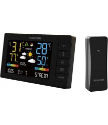 Sencor meteorological station, in/out measurement, AAx3+AAx2, temperature, humidity, time, weather forecast, atmospheric pressur