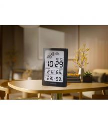 Sencor meteorological station, in/out measurement, AAAx2+AAx2, temperature, humidity, time, black