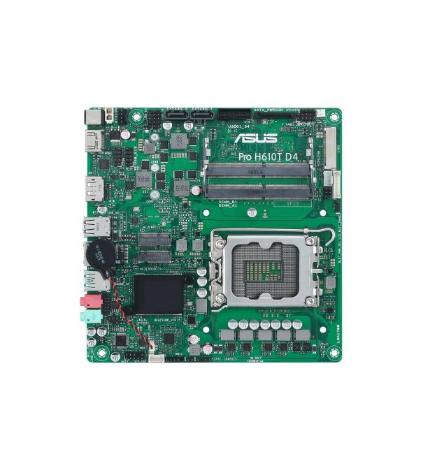 ASUS Материнcкая плата PRO H610T D4-CSM s1700 H610 2xDDR4 M.2 HDMI DP LVDS Thin mITX