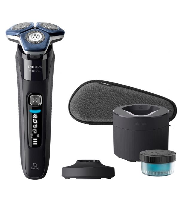 Philips electric shaver rotary, razor head-4, Li-Ion, dry+wet, charge indicator, trimmer, case, black