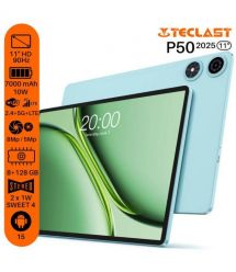 TECLAST Tablet P50 (2025) 11" 8GB, 128GB, LTE, 7000mAh, Android, Blue
