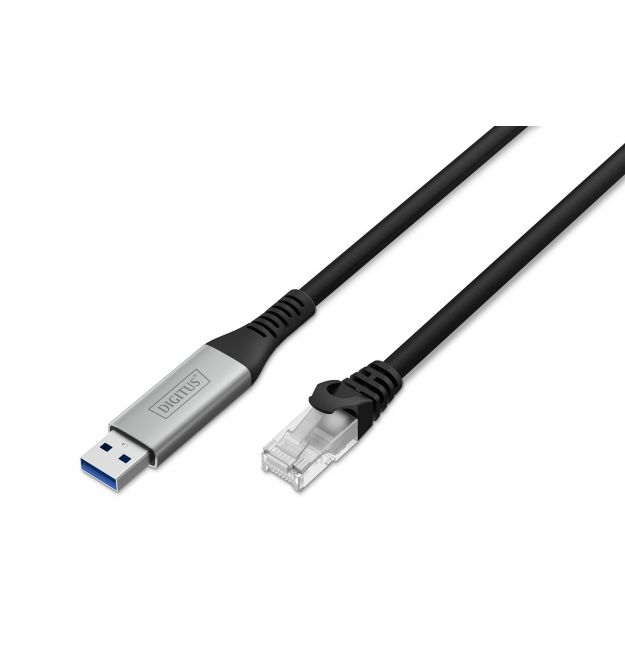 Digitus Кабель DIGITUS Ethernet USB-A - RJ45 CAT 6A S/FTP, 1 Gbit/s, 2m, LSZH